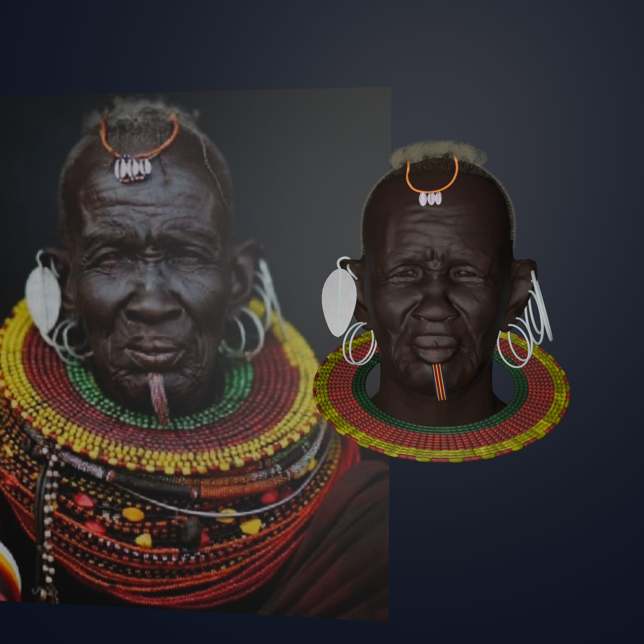 Character sculpt presented alongside its reference